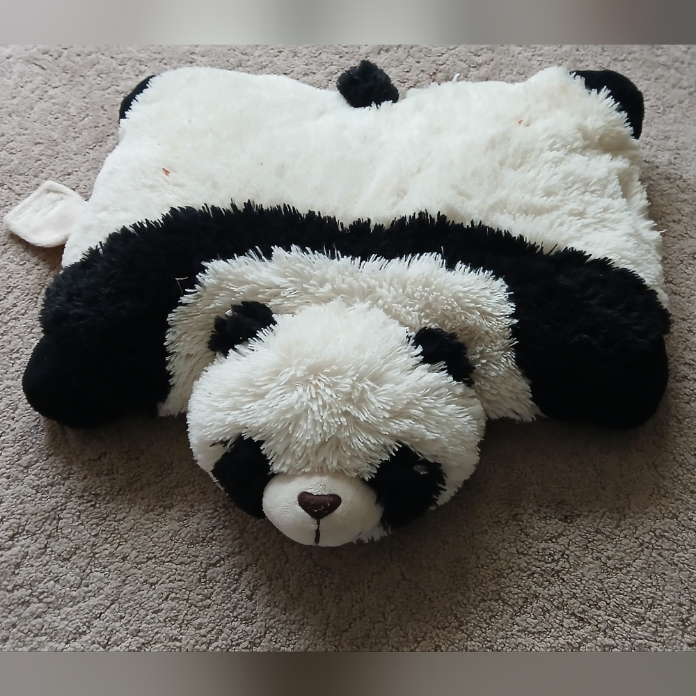 Plush Panda Pillow - Black and White